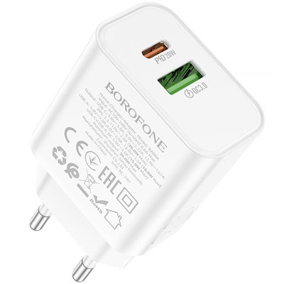 МЗП Borofone BA88A Navy PD20W+QC3.0 (1USB-A/1C) White МЗП Borofone BA88A Navy PD20W+QC3.0 (1USB-A/1C) White