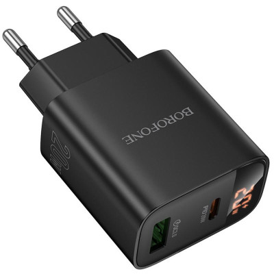 МЗП Borofone BA96A Ilustre with digital display PD20W+QC3.0 (1USB-A/1C) Black