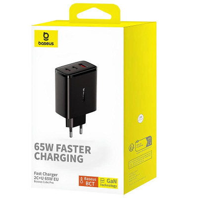 МЗП Baseus Cube Pro Fast Charger PD65W (1USB-A/2C) (P10111404) Cluster Black МЗП Baseus Cube Pro Fast Charger PD65W (1USB-A/2C) (P10111404) Cluster Black