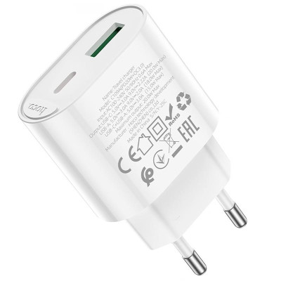 МЗП Hoco C109A Fighter PD20W+QC3.0 (1USB-A/1C) White МЗП Hoco C109A Fighter PD20W+QC3.0 (1USB-A/1C) White
