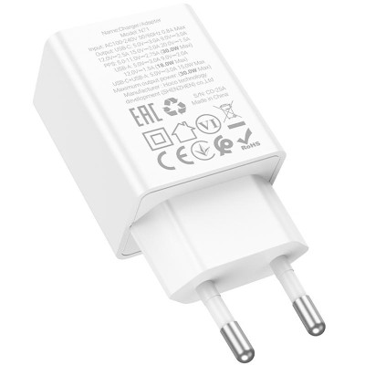 МЗП Hoco N71 Nuevo PD30W+QC3.0 (1USB-A/1C) White МЗП Hoco N71 Nuevo PD30W+QC3.0 (1USB-A/1C) White