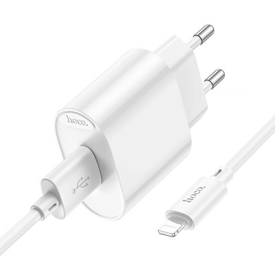 МЗП Hoco C109A Fighter 10.5W (1USB-A) + кабель USB to Lightning White