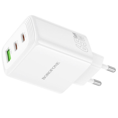 МЗП Borofone BN32 Cargador PD65W (1USB-A/2C) White МЗП Borofone BN32 Cargador PD65W (1USB-A/2C) White