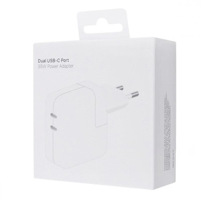 МЗП 35W Dual Power Adapter for Apple (2USB-C) (AAA) (box) White МЗП 35W Dual Power Adapter for Apple (2USB-C) (AAA) (box) White