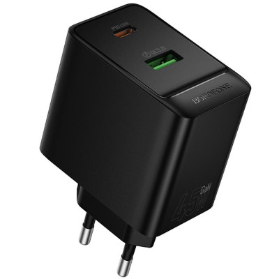 МЗП Borofone BAS16A Erudite PD45W+QC3.0 (1USB-A/1C) Black