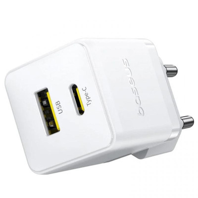 МЗП Baseus Palm Fast Charger 30W (1USB-A/1C) (P1011160A) Moon White МЗП Baseus Palm Fast Charger 30W (1USB-A/1C) (P1011160A) Moon White