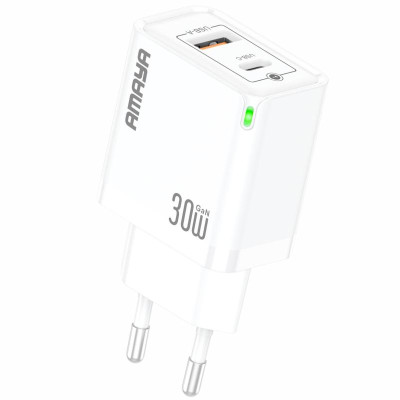 МЗП Amaya E46D PD30W+QC3.0 GaN (1USB-A/1C) White