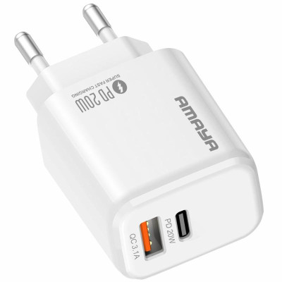 МЗП Amaya E43D PD20W (1USB-A/1C) White