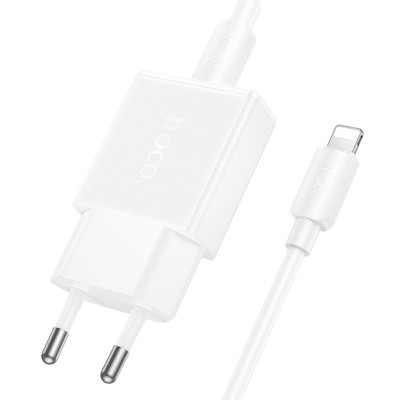 МЗП Hoco N72 Speed ultra-thin PD20W (1USB-C) + кабель Type-C to Lightning White