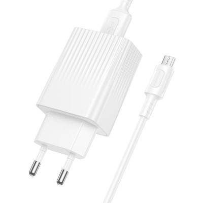 МЗП Borofone BAS72A Source QC3.0 (1USB-A) + кабель USB to MicroUSB White
