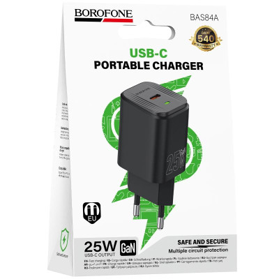 МЗП Borofone BAS84A Star PD25W (1USB-C) Black МЗП Borofone BAS84A Star PD25W (1USB-C) Black