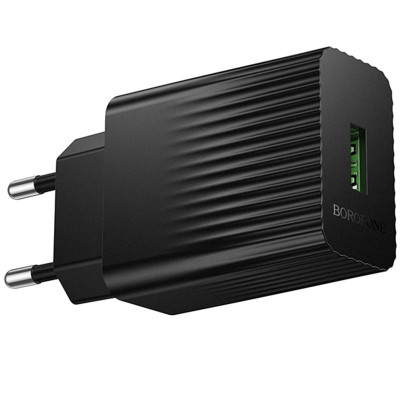 МЗП Borofone BAS72A Source QC3.0 (1USB-A) Black МЗП Borofone BAS72A Source QC3.0 (1USB-A) Black