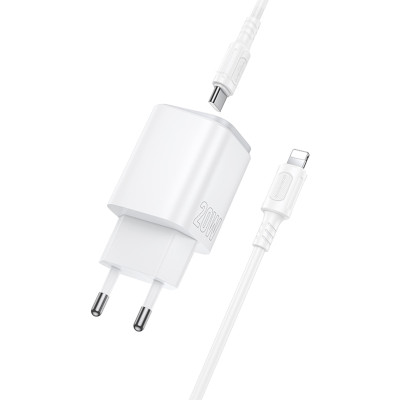 МЗП Borofone BAS83A Star PD20W+QC3.0 (1USB-A/1C) + кабель Type-C to Lightning White