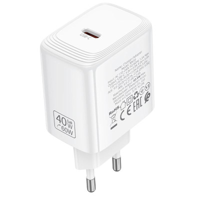 МЗП Borofone BN33 Fuente PD40W (1USB-C) White МЗП Borofone BN33 Fuente PD40W (1USB-C) White