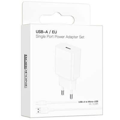 МЗП Borofone BA110A Lemi 7.5W (1USB-A) + кабель USB to MicroUSB White
