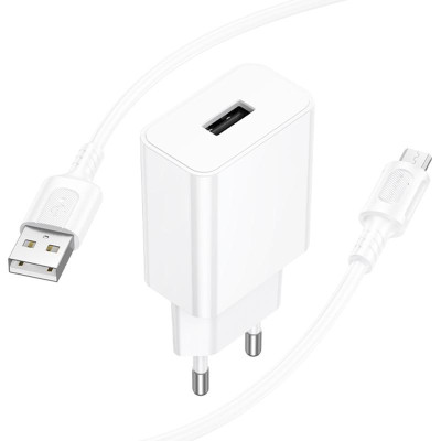 МЗП Borofone BA110A Lemi 7.5W (1USB-A) + кабель USB to MicroUSB White