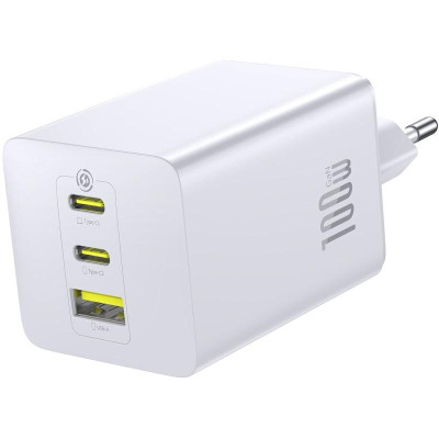МЗП Baseus EnerFill FE11 Fast Charger PD100W+QC3.0 (1USB-A/2C) (P101821) Moon White МЗП Baseus EnerFill FE11 Fast Charger PD100W+QC3.0 (1USB-A/2C) (P101821) Moon White