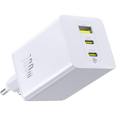 МЗП Baseus EnerFill FE11 Fast Charger PD100W+QC3.0 (1USB-A/2C) (P101821) Moon White МЗП Baseus EnerFill FE11 Fast Charger PD100W+QC3.0 (1USB-A/2C) (P101821) Moon White