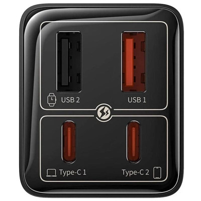 МЗП Baseus GaN6 Pro Fast Charger 100W (2USB-A/2C) (P101627) Cluster Black МЗП Baseus GaN6 Pro Fast Charger 100W (2USB-A/2C) (P101627) Cluster Black