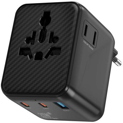Мережевий універсальний перехідник WIWU UA011 Warrior GaN 25W + 1USB-A/2C Black