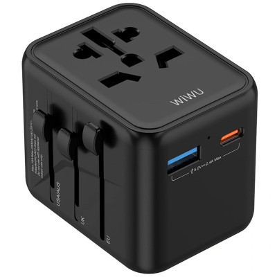 Мережевий універсальний перехідник WIWU UA012 Warrior 12W + 1USB-A/1C Black