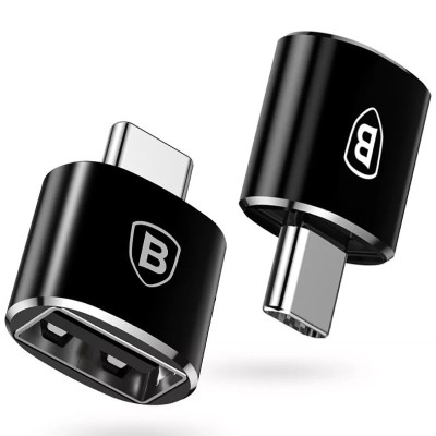 Перехідник Baseus USB Female To Type-C Male Adapter Converter (CATOTG) Чорний