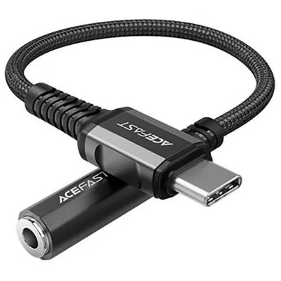 Аудіо кабель Aux Acefast C1-07 (Type-C to AUX 3.5mm) (1m) Black