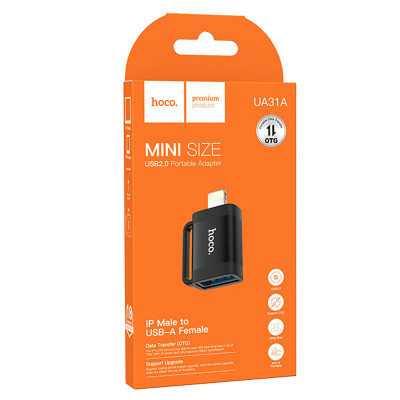 Перехідник Hoco UA31A OTG Lightning male to USB female Black