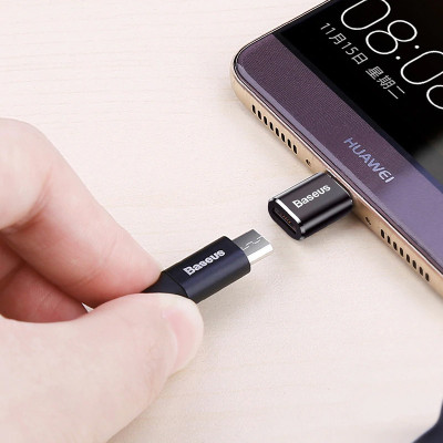 Перехідник Baseus microUSB to Type-C (CAMOTG) Чорний Перехідник Baseus microUSB to Type-C (CAMOTG) Чорний
