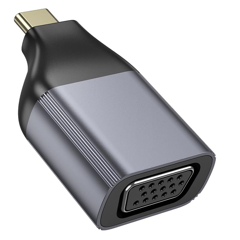 Перехідник Hoco UA34 Type-C to VGA Metal grey