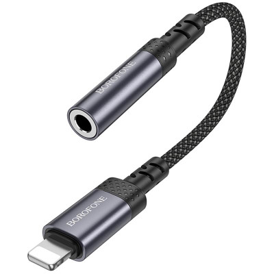 Перехідник Borofone BV24 Graceful Lightning to 3.5mm Metal grey