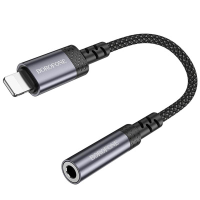 Перехідник Borofone BV24 Graceful Lightning to 3.5mm Metal grey