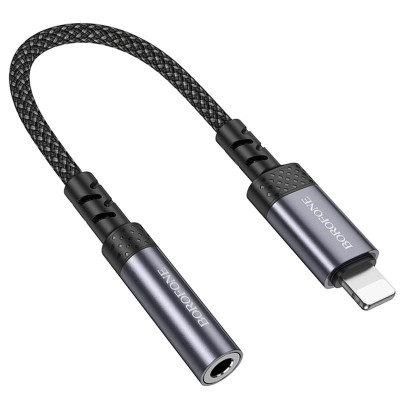 Перехідник Borofone BV24 Graceful Lightning to 3.5mm Metal grey