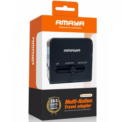 Мережевий універсальний перехідник Amaya X10W 10W + 1USB-A/1C Black Мережевий універсальний перехідник Amaya X10W 10W + 1USB-A/1C Black