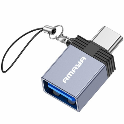 Перехідник Amaya 01UC Type-C Male to USB Female USB3.0 Grey