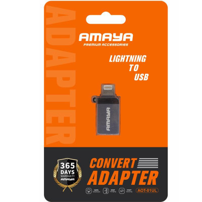 Перехідник Amaya 01UL Lightning Male to USB Female USB3.0 Grey Перехідник Amaya 01UL Lightning Male to USB Female USB3.0 Grey