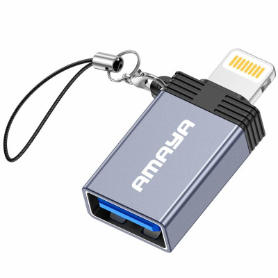 Перехідник Amaya 01UL Lightning Male to USB Female USB3.0 Grey