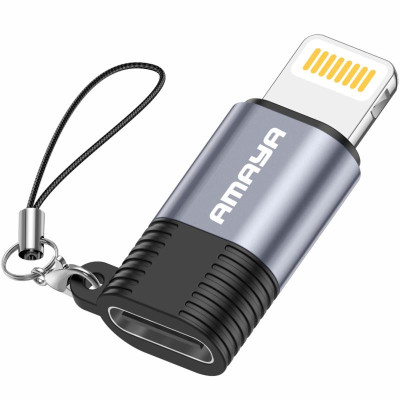 Перехідник Amaya 01CL Lightning Male to Type-C Female Grey