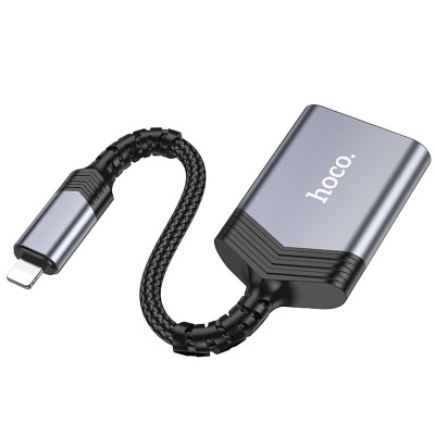 Картридер Hoco UA25 2in1 Lightning Metal gray Картридер Hoco UA25 2in1 Lightning Metal gray