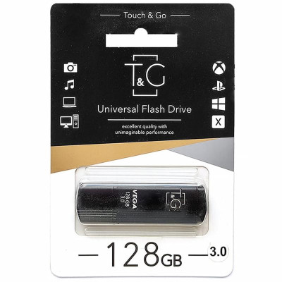 Флеш-накопичувач T&G 121 Vega Series USB 3.0 — 128GB Чорний Флеш-накопичувач T&G 121 Vega Series USB 3.0 — 128GB Чорний