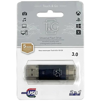 Флеш-накопичувач T&G 009 Star Series 2in1 USB 3.0 (USB-A/C) — 256GB Чорний Флеш-накопичувач T&G 009 Star Series 2in1 USB 3.0 (USB-A/C) — 256GB Чорний
