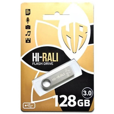 Флеш-накопичувач Hi-Rali Shuttle USB 3.0 Срібна серія — 128GB Срібний Флеш-накопичувач Hi-Rali Shuttle USB 3.0 Срібна серія — 128GB Срібний