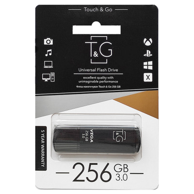 Флеш-накопичувач T&G 121 Vega Series USB 3.0 — 256GB Чорний Флеш-накопичувач T&G 121 Vega Series USB 3.0 — 256GB Чорний