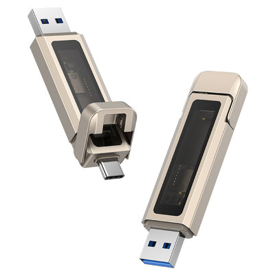 Флеш-накопичувач Usams US-ZB280 2in1 USB 3.2 + Type-C GEN1 Dual Ports Aluminum Alloy 10G – 512GB Silver
