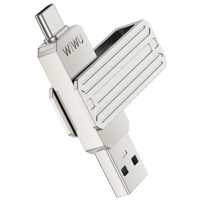 Флеш-накопичувач WIWU Wi-FD001 3in1 (USB-A/C/L) USB 3.0 — 32GB Silver