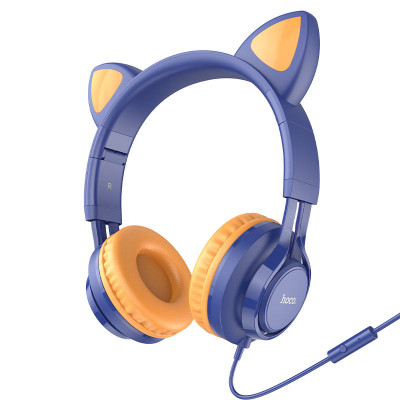 Накладні навушники Hoco W36 Cat ear (3.5mm/1.2m) Midnight Blue Накладні навушники Hoco W36 Cat ear (3.5mm/1.2m) Midnight Blue