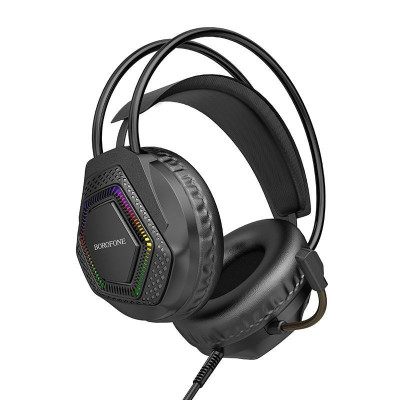 Накладні навушники Borofone BO105 Thunder 3.5mm+USB Black Накладні навушники Borofone BO105 Thunder 3.5mm+USB Black