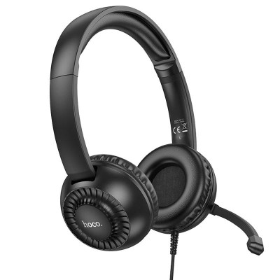 Накладні навушники Hoco W112 Pures (3.5mm/1.8m) Black