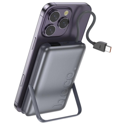 Портативний ЗП Power Bank Hoco Q43 Clever dual PD20W з БЗП Type-C 10000 mAh Metal gray