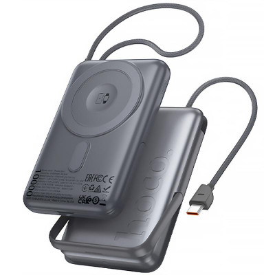 Портативний ЗП Power Bank Hoco Q43 Clever dual PD20W з БЗП Type-C 10000 mAh Metal gray